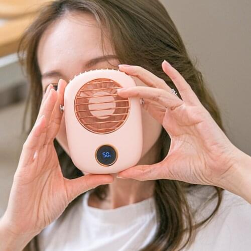 F9 Hanging Neck Small Fan Rechargeable Radiator Outdoor Travel Handheld Portable Silent Small PC Fan LED Display