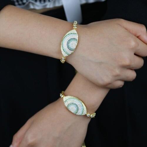 New arrived women fashion tennis chain turkish lucky evil eye sparking bling 5A cubic zirconia bracelet party jewelry wholesale