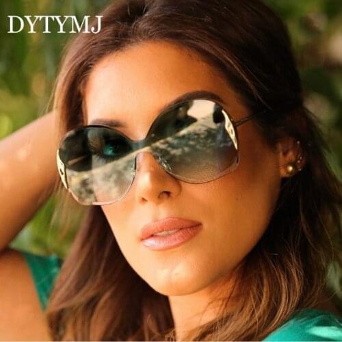 DYTYMJ Butterfly Rimless Sunglasses Women 2021 Luxury Brand Sun Glasses for Women Vintage Gradient Gafas De Sol Mujer Shades