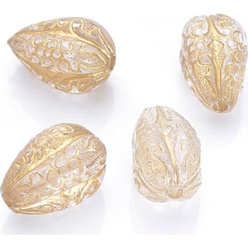 Wholesale Teardrop Acrylic Antique Design Spacer Waterdrop Beads For Women Diy Bracelet Bangle Jewelry Making Accessories