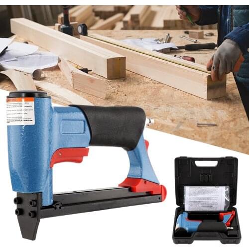 U-type Pneumatic Air Stapler 4-16Mm Nailer Fine Stapler Tool Furniture Blue Nailer Woodworking Pneumatic Air Power Gun Riveter