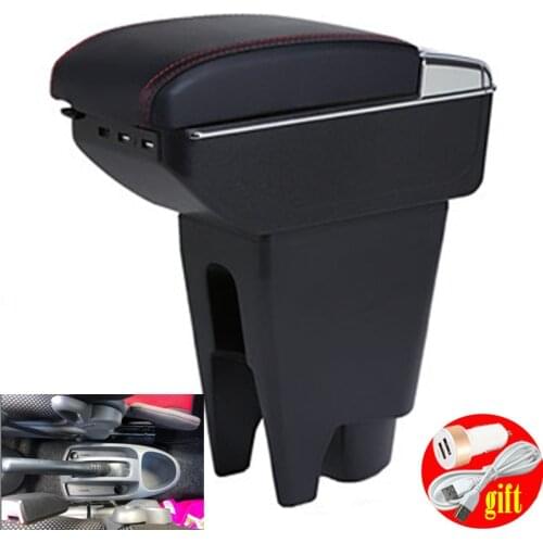 For Peugeot 107 Citroen C1 Toyota Aygo BJ armrest box central Store content box car-styling decoration With cup holder USB