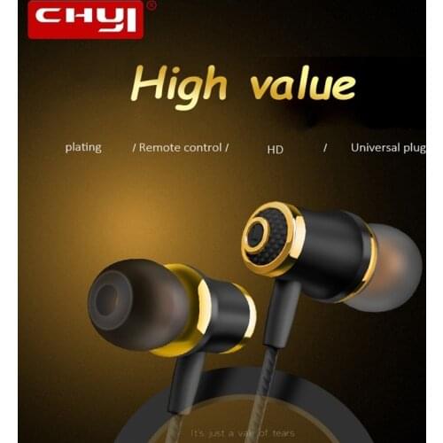 Electroplate Stereo Bass Earphone Earbuds 3.5mm Sport Headset Wired Headsets In-Ear Earphones With Microphone Hands Free Earbud