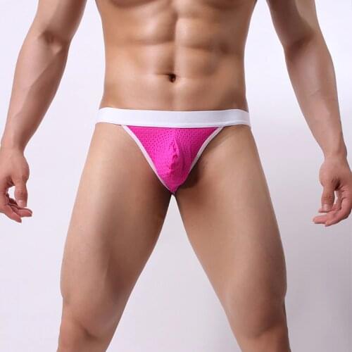 Sexy Mens Fashion Fishnet See-through Underwear Shorts Underpants Soft Mesh Briefs Males Mesh Breathable G-String