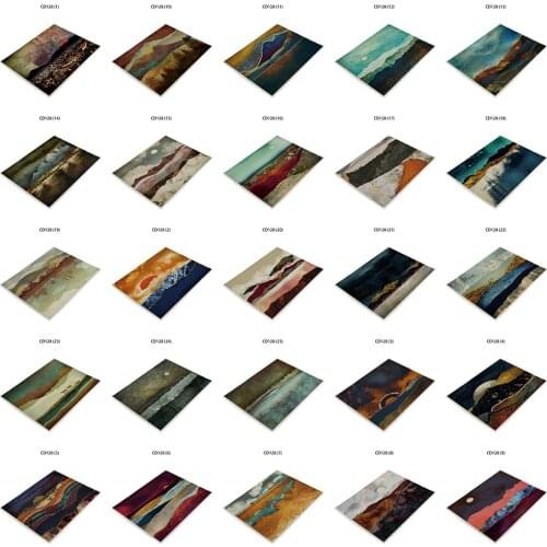 Nordic Landscape Painting Print Pattern Napkin Cotton Placemat for Dining Table Moon Happy Kitchen Onderzetters Coasters De Tela