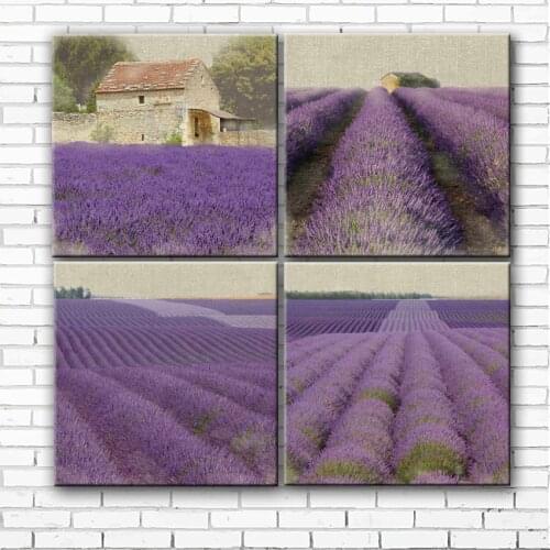 Mediterranean sea purple lavender flower field canvas printings oil painting printed on canvas home wall art decoration picture