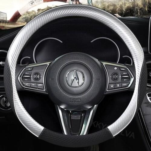 Carbon Fibre Leather 38CM Car Steering Wheel Cover Anti-slip for Acura TL TSX MDX RSX Type S TLX ILX ZDX CL Auto Accessories