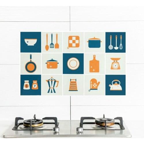Kitchen waterproof wall sticker Greaseproof paper anti-oil stickers Self-adhesive high temperature home stove tile wallpaper