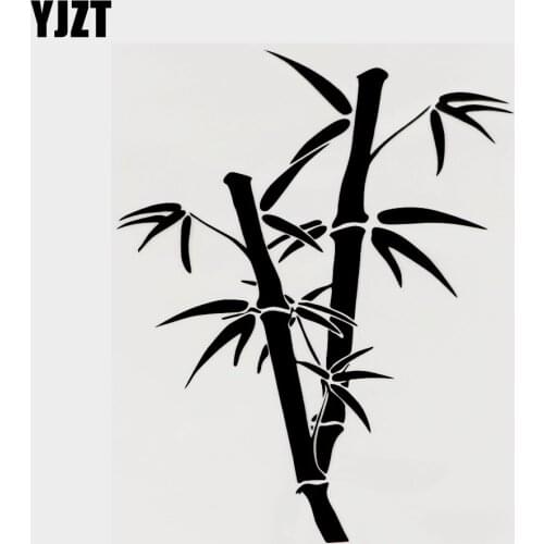 YJZT 15CM×18.4CM Bamboo Grass Plant Creative Vinyl Decal Car Sticker Black/Silver 18B-0093