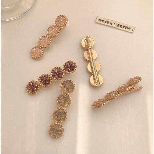 Crystal Hair Clips for Women Multi Round Design Sweet Girls Hairpins Korean Style Hair Pins Fashion Hair Jewelry Female Hairclip