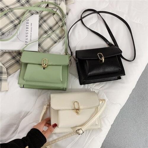 Womens PU Leather Crossbody Bag Solid Color Shoulder Messenger Sling Bags Summer Fashion Ladies Travel Purses Handbags 2021