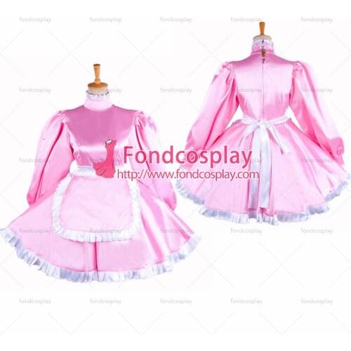 Lockable Sissy maid Satin dress Uniform cosplay costume Tailor-made[G1550]