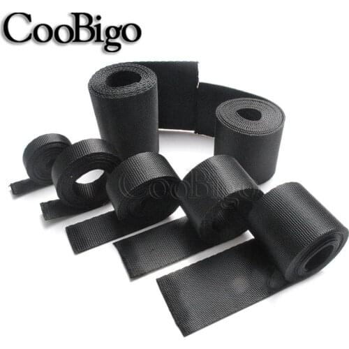 1 yards Multi Size Black Nylon Polypropylene Ribbon Dense Grain Webbing Strap Band Tape For Backpack Bags Dog Collar Harness