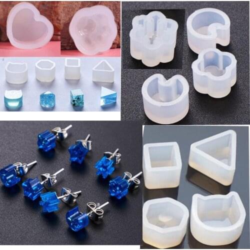 10 pcs Transparent Silicone Mould Dried Flower Resin Decorative Craft DIY cat moon Earrings Mold epoxy resin molds for jewelry