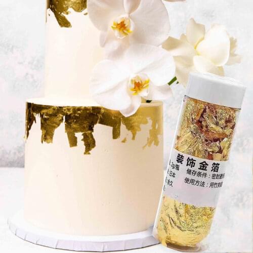 24K Real Gold Powder Foil 2g Gold Silver Foil Made of Genuine Gold Leaf Flake Food Grade Craft Paper Skincare Food Decorating