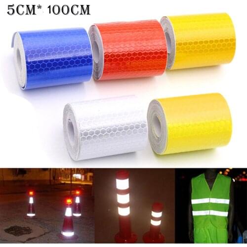 5cm*3m Bicycle and Car Body Reflective Safety Sticker Waterproof Warning Strip Night Driving Reflective Sticker