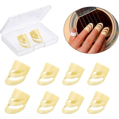 8pcs/set Guitar Picks Plastic Rock Bass Adjustable Thumb Pick Protect Fingers Instrument Accessories