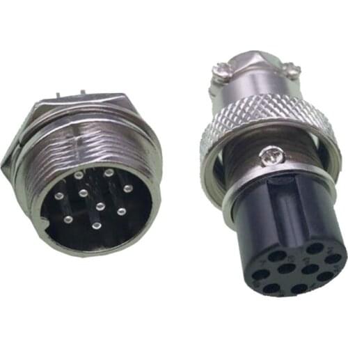 9 PIN 16mm GX16-9 Screw Aviation Connector Plug The Aviation Plug Cable Connector Regular Plug and Socket