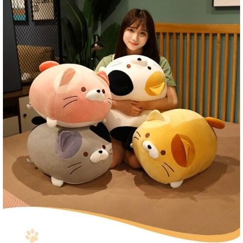Scarlet Cat Kawaii Animal Stuffed Fat Cat Pillow Plush Toy Baby Appease Cushion Dolls Toys Anime Plushies For Christmas Gifts