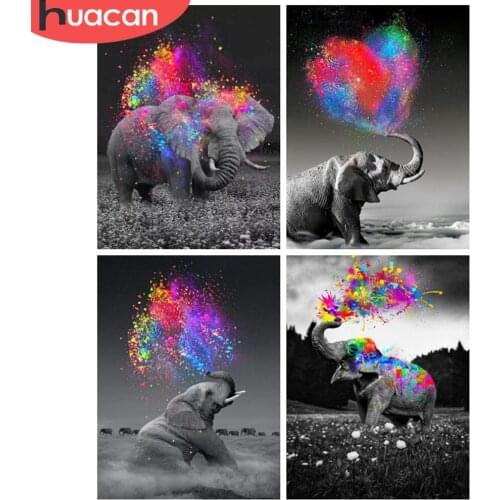HUACAN 5D Diamond Painting Elephant Rhinestones Pictures Diamond Embroidery Animal Full Square/round Mosaic Sale Home Decoration