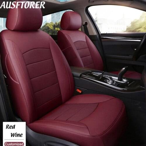 AUSFTORER Genuine Leather Covers Car Seats for Land Rover Range Rover Automobiles Seat Covers Cushion Seats Supports Accessories