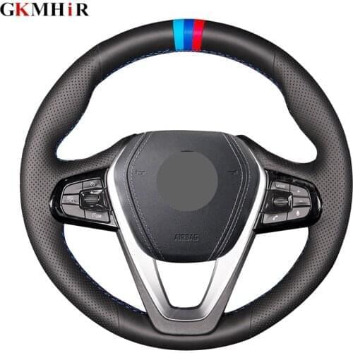 Hand-stitched Black Genuine Leather Steering Wheel Cover For BMW G30 530i 540i 520d 530e 2016-2018 G32 GT 630i 630d G01 X3