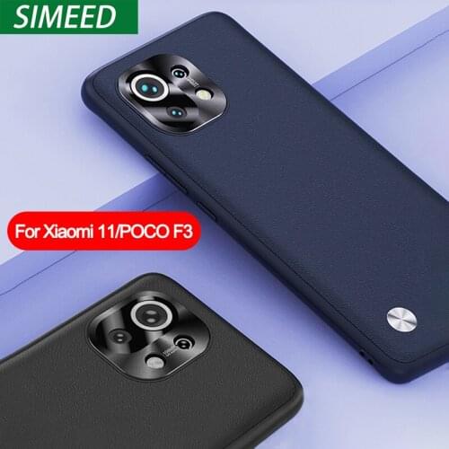 For Xiaomi mi 11 Ultra POCO F3 5G Redmi K40 Pro Case Luxury PU Leather Metal Lens Protection Soft Back Cover Capa Fundas