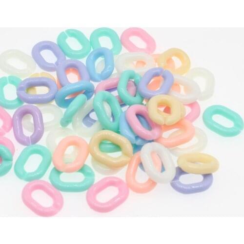 CHONGAI 500Pcs Candy Mixed Colors Acrylic Twist Oval Open Ring Beads Connector link Chain For Necklace Bracelet Making