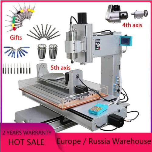 2200W 4 axis cnc milling machine 5 axis PCB carving 3040 metal engraving 1500W spindle wood router with limit switch