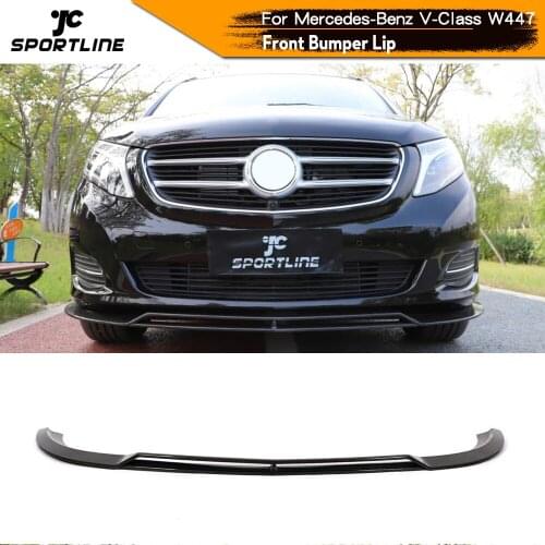 Head Front Bumper Lip Spoiler Splitters For Mercedes-Benz V-Class W447 V220 V250 2016 - 2018 Carbon Fiber Front Bumper Lip