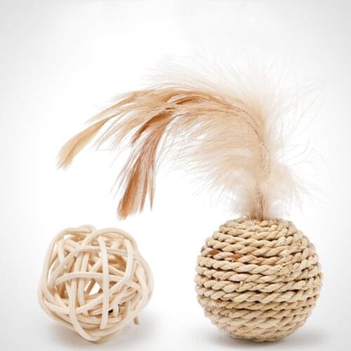 Bamboo Cane Bell Cat Toy Feathers Tease Cat Toy Cat Bell Toy Cat Kill Time Bell Badminton Attract Cat Toys