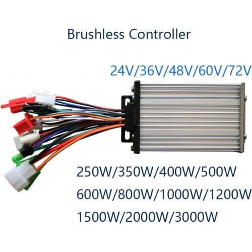 24V 36V 48V 250W/350W/500W/600W/800W/1000W/1200W/1500W/2000W/3000W Ebike/Escooter/Citycoco Brushless Motor Controller