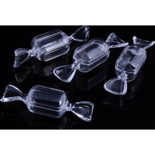 30pcs Small Toffee-shaped Transparent Plastic Box Wedding Candy Box Storage Container Baby Shower Favor Hot Sale