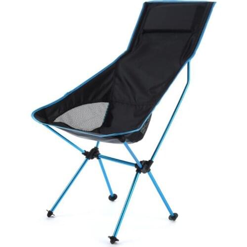 Lightweight Portable Camping Chair Outdoor Folding Backpacking High Back Camp Chairs with Headrest for Picnic Beach Hiking
