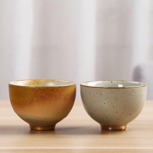 Small Teacup Ceramic Kung Fu Tea Cup Single Master Cup Japanese Retro Tea Cup Stoneware Cup Bubble Tea Cup Bowl Kung Fu Tea Set