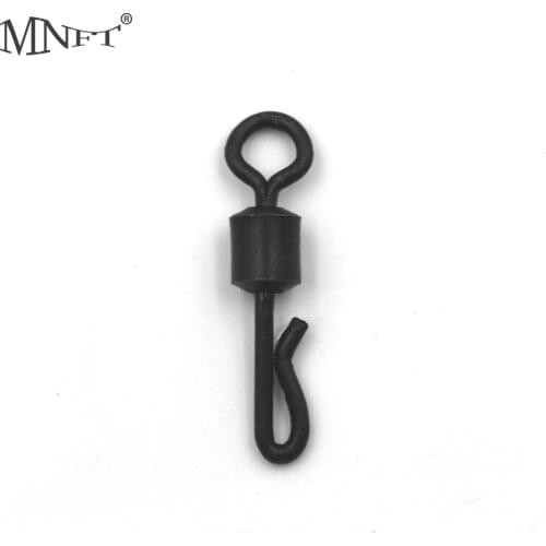 MNFT 25Pcs Q-Shaped Matt Black Quick Change Swivels Snap Connector Carp Rig Fishing Tackle Accessories