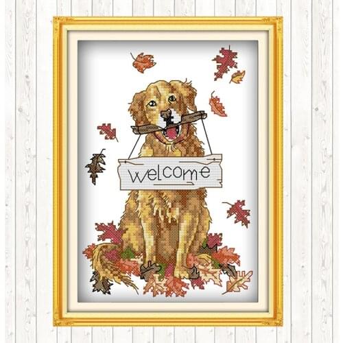 Welcome Embroidery Handmade DIY Needlework Package Wall Home Decor DMC Floss Kits Cross Stitch Kits 11CT 14CT Cross Stitch Set