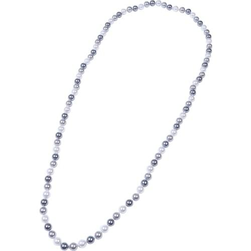 Stylish shell bead necklace three colors gold grey and white shell ball necklace jewelry unisex rope chain necklace