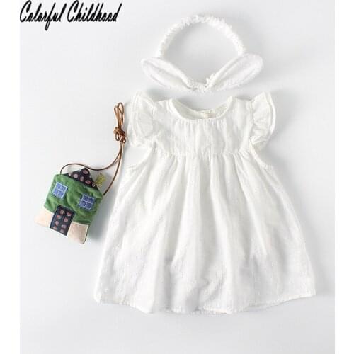 Ins Newborn Baby Girls Infant Dress&clothes Summer Kids Party Birthday Outfits 0-24m Christening Gown Baby romper+headwear