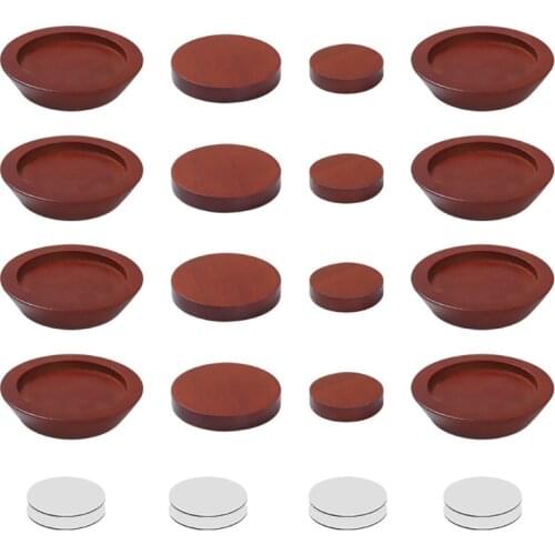 Solid Natural Wood Furniture Risers for Bed Table Cushion Sofa Chair with Non-Slip Recessed Hole Home Decoration