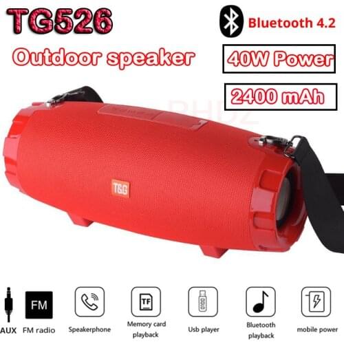 40W/20W Portable wireless column Bluetooth Speaker Boom box Outdoor Music Player battery Waterproof 3D stereo Subwoofer caixa de