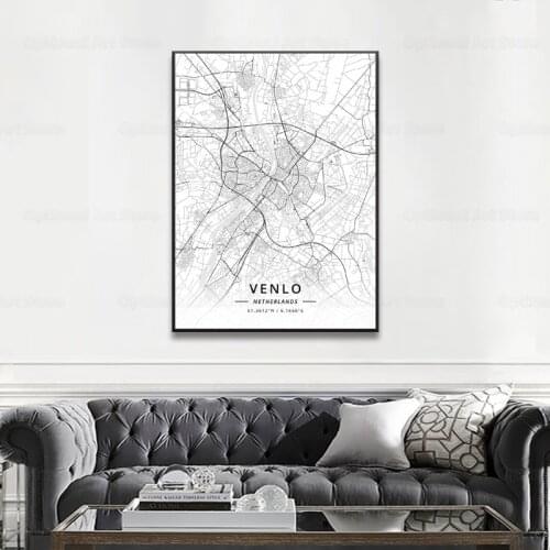 Zoetermeer Tollebeek Venlo Enschede Nijmegen Tilburg Deventer Netherlands Map Poster