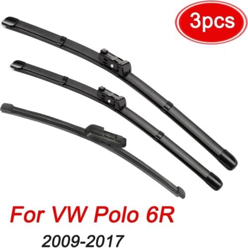 MIDOON Wiper Front Rear Wiper Blades Set For VW Polo 6R Hatchback 2009-2017 Windshield Windscreen Window 24"+16"+11"