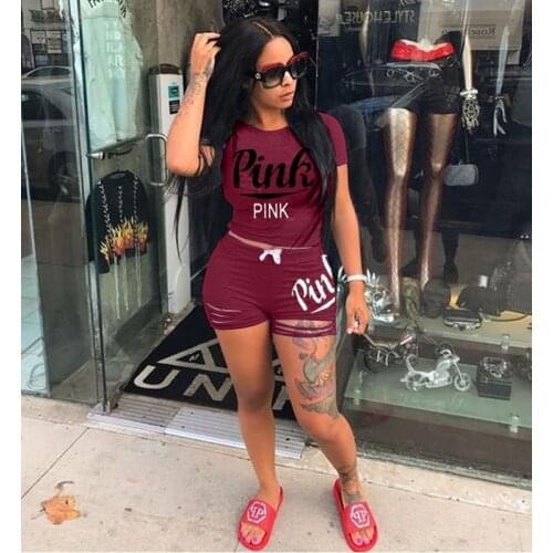 TNNAOFF Plus Size Letter Two Piece Tracksuits Women Set Short Sleeve T Shirt Sexy Hole Biker Shorts Lounge Wear Matching Sets