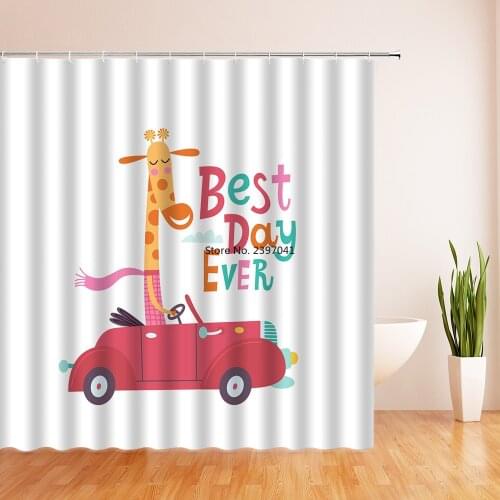 Cartoon Cute Waterproof Shower Curtain Waterproof Polyester Fabric lovely child Bathroom Curtain with 12 Hook Home Decorations