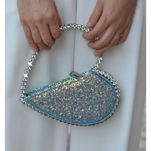 Women Bag Minaudiere PU Diamonds Fashion Solid Zipper Handbag MINI Bag Purses and Handbags Evening Clutch Bags Luxury