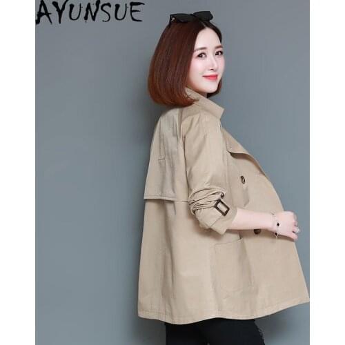 AYUNSUE 2020 Trench Coat for Women Spring Autumn Clothes Women Coats Elegant Korean Womens Windbreaker Manteau Femme KJ5991