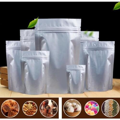 100Pcs/Lot Tea bag White Flat Open Top Aluminum Foil Bag Vacuum Heat Seal Packaging Pouches Food Coffee Tea Mylar Foil Bag