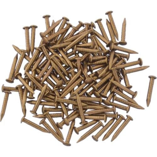 12X1.5MM Chinese Archaize Round Head Gold Antique Pure Copper Bronze Wooden Nails for Furniture DIY Decorative Boxes 500pcs