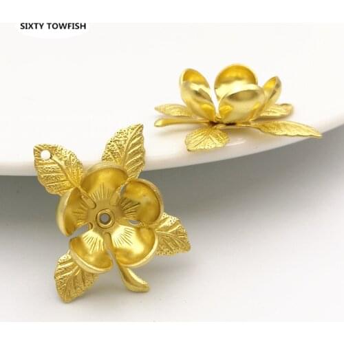 20PCS 18*21mm Copper Flowers Slice Components Original Brass Filigree Wraps Connectors Charms pendant Jewelry Findings B10043
